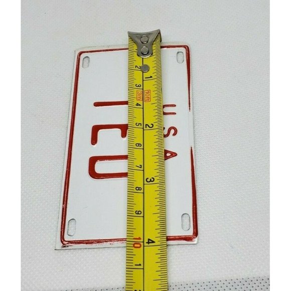 U.S.A Ted Personalized White Red Collectible Mini License Bicycle Bike Plate - Picture 12 of 12